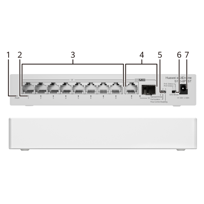 S110-8P2ST (8*10/100/1000BASE-T ports, PoE+, 1*GE SFP port, 1*10/100/1000BASE-T port, AC power, power adapter) - S110-8P2ST (SMB 8Port POE Switch)