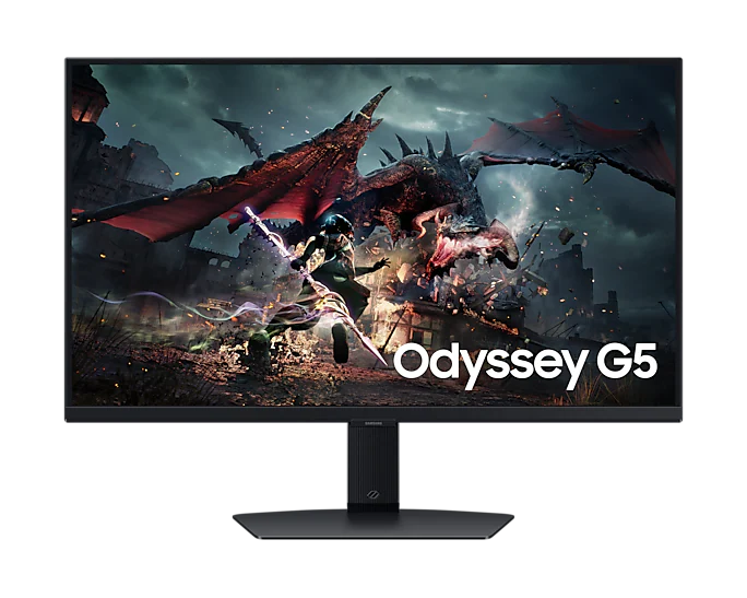 Samsung G50D 27 QHD Gaming Monitor 2560x1440 169 180Hz HeightTiltSwivelPivot Adjustable Black Color Connectivity 1 DisplayPort 1.2 1 HDMI 2.0 1 Headphone - LS27DG502EMXUE