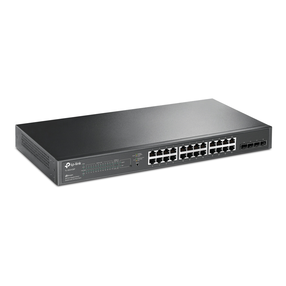TP-Link 28-Port 10/100/1000Mbps JetStream Gigabit Smart Switch with 24-Port PoE+ - TL-SG2428P