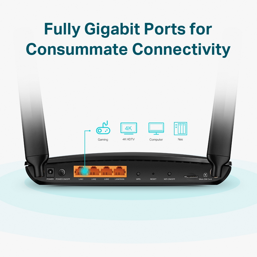 TP-Link 4G+ Cat6 AC1200 Wireless Dual Band Gigabit Router - TL-ARCHER MR600