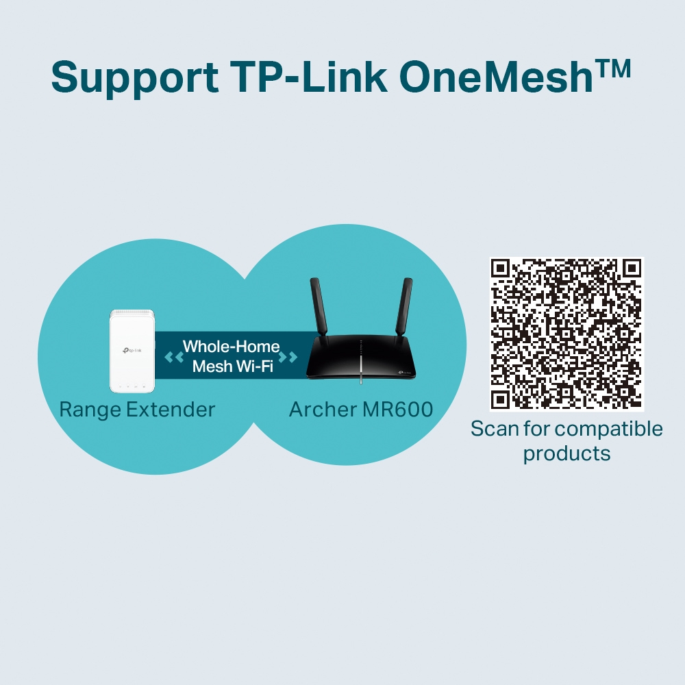 TP-Link 4G+ Cat6 AC1200 Wireless Dual Band Gigabit Router - TL-ARCHER MR600
