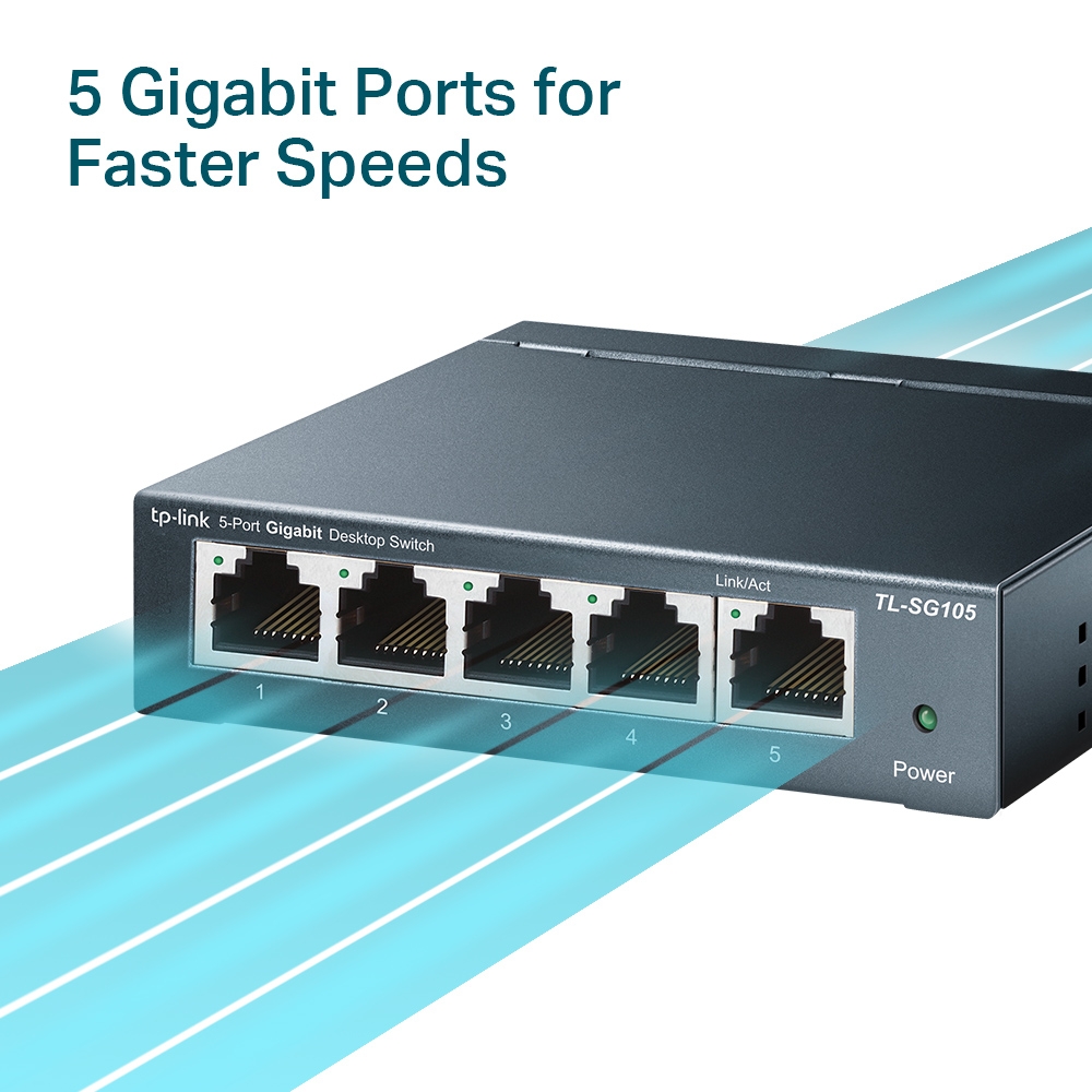 TP-Link 5-Port 10/100/1000Mbps Gigabit Desktop Switch - TL-SG105
