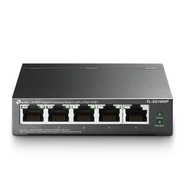 TP-Link 5-Port Gigabit Desktop Switch with 4-Port PoE - TL-SG1005P