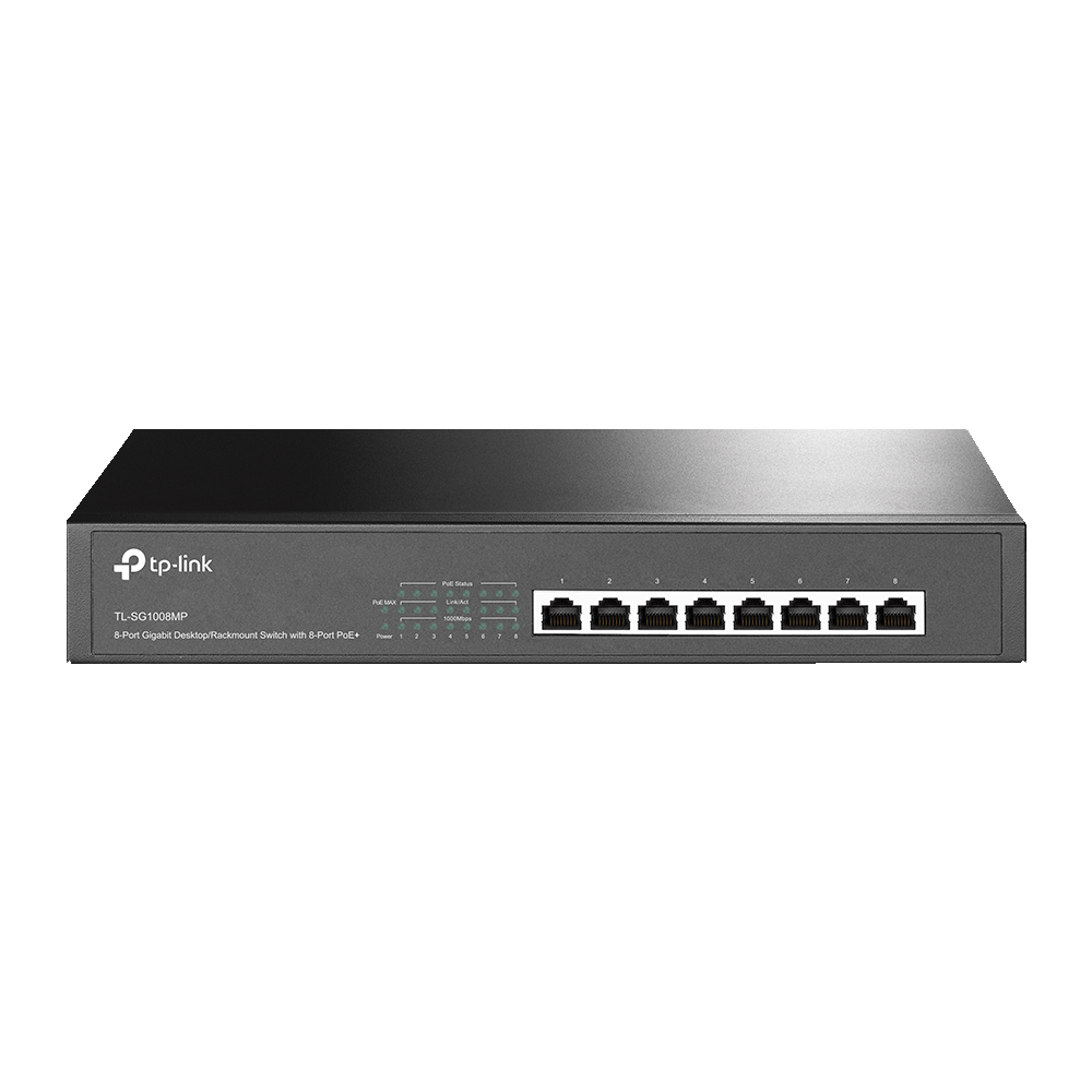TP-Link 8-Port 101001000Mbps Gigabit DesktopRackmount Switch with 8-Port PoE+ - TL-SG1008MP