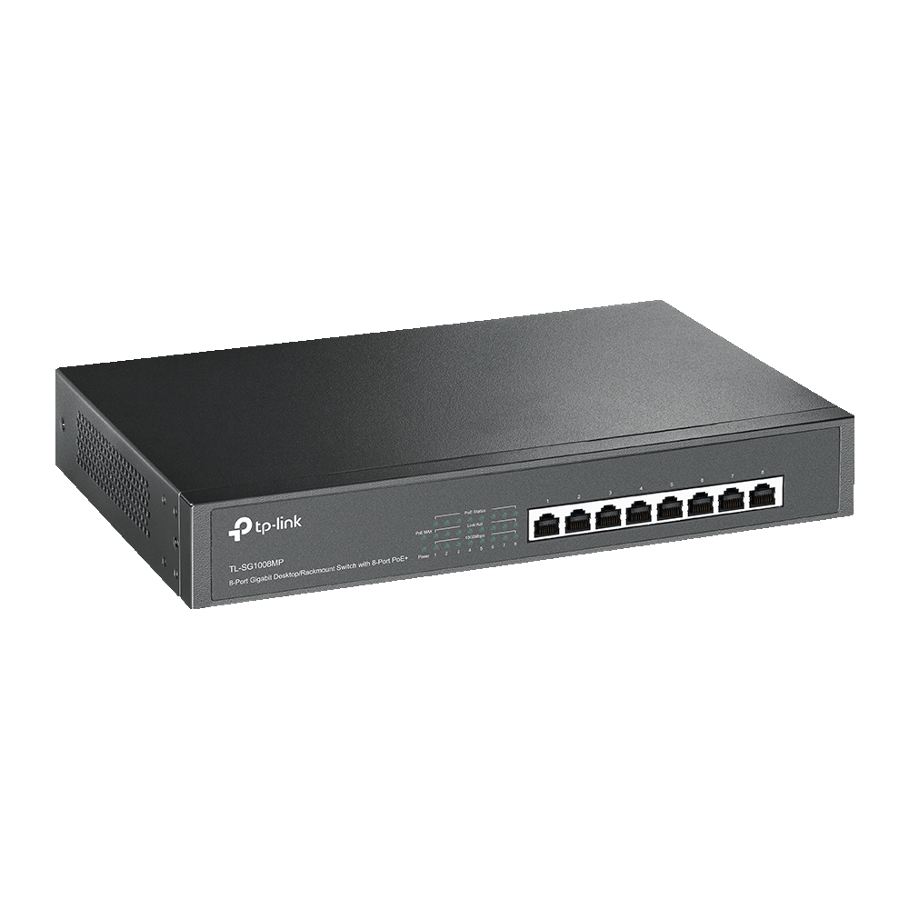TP-Link 8-Port 101001000Mbps Gigabit DesktopRackmount Switch with 8-Port PoE+ - TL-SG1008MP