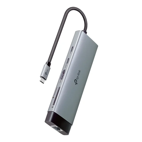 TP-Link 9 Port Hub - USB Type C to RJ 45, Three USB A, HDMI, PD, Type C and SD & microSD UHS-I - TL-UH6120C - TL-UH9120C