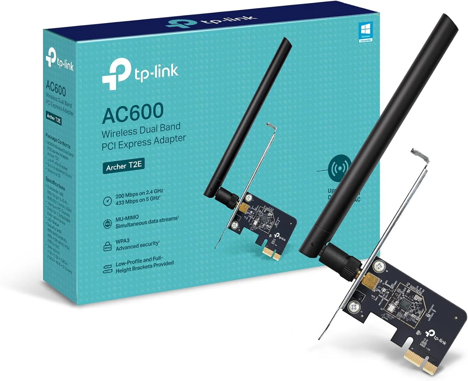 TP-Link AC600 Wireless Dual Band PCI Express Adapter - TL-ARCHER T2E