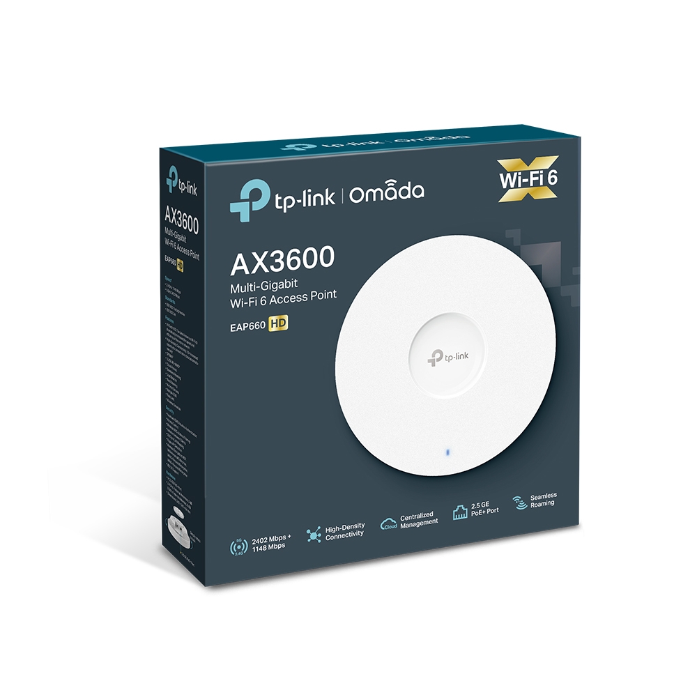 TP-Link AX3600 High Density Multi-Gigabit Ceiling Mount Wi-Fi 6 Access Point - TL-EAP660 HD