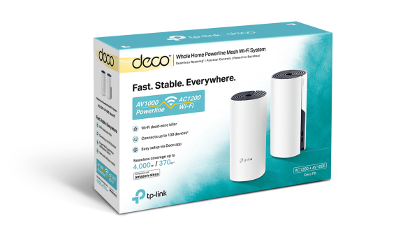 TP-Link Deco P9 AC1200 + AV1000 Whole Home Hybrid Mesh WiFi System (3 Pack) - TL-DECO P9 - TL-DECO P9-3