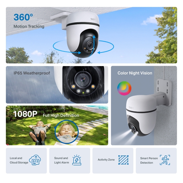 TP-Link Tapo Outdoor Pan/Tilt Security WiFi Camera - TL-TAPO C500
