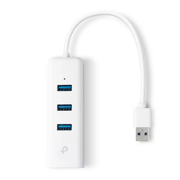 TP-Link USB 3.0 to 3-Port Hub & Gigabit Ethernet Adapter 2 in 1 USB Adapter - TL-UE330