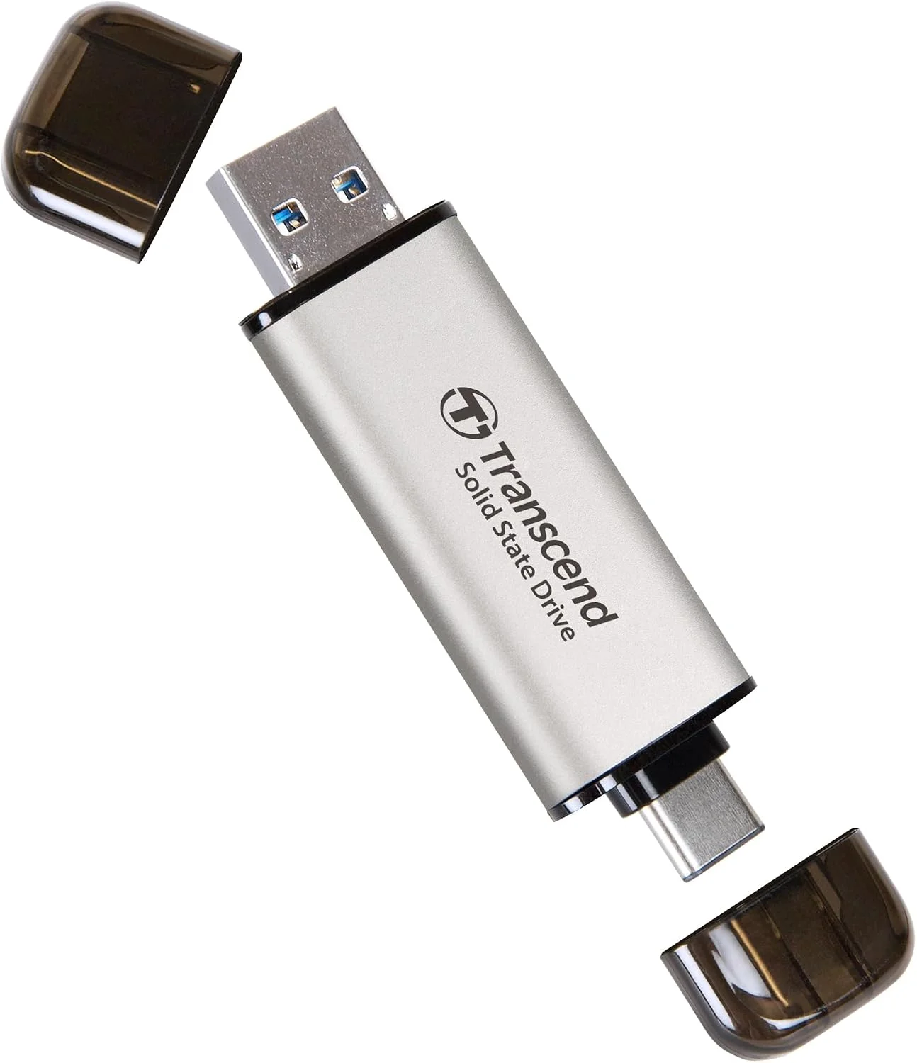 TRANSCEND ESD310 PORTABLE EXTERNAL SSD 1TB Upto 1050MBs - 2-in-1 Type C A - Black -TS1TESD310C
