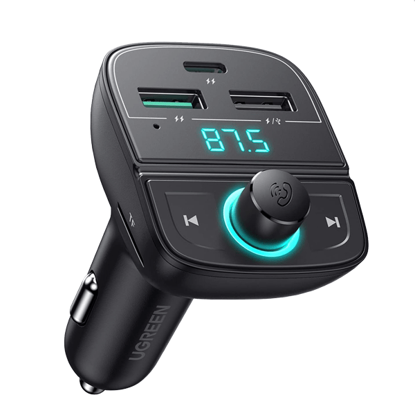 UGREEN Bluetooth Car Charger (5.0+PD+QC3.0+USB Flash Drive+TF) (Black) - CD229