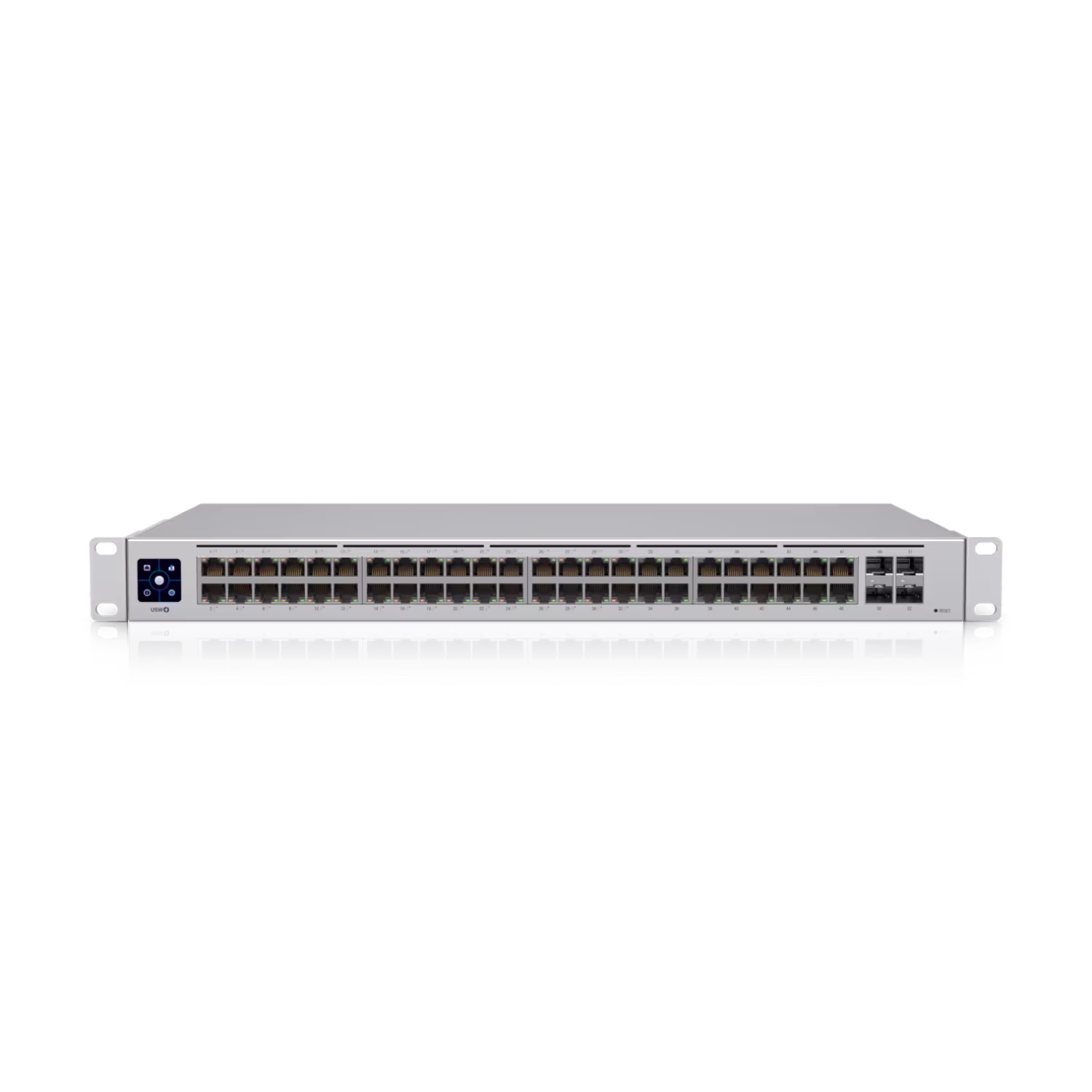 USW-48-PoE  48-port,  (32) GbE, PoE+ RJ45 ports, (16) GbE RJ45 ports, (4) 1G SFP ports, 195W 