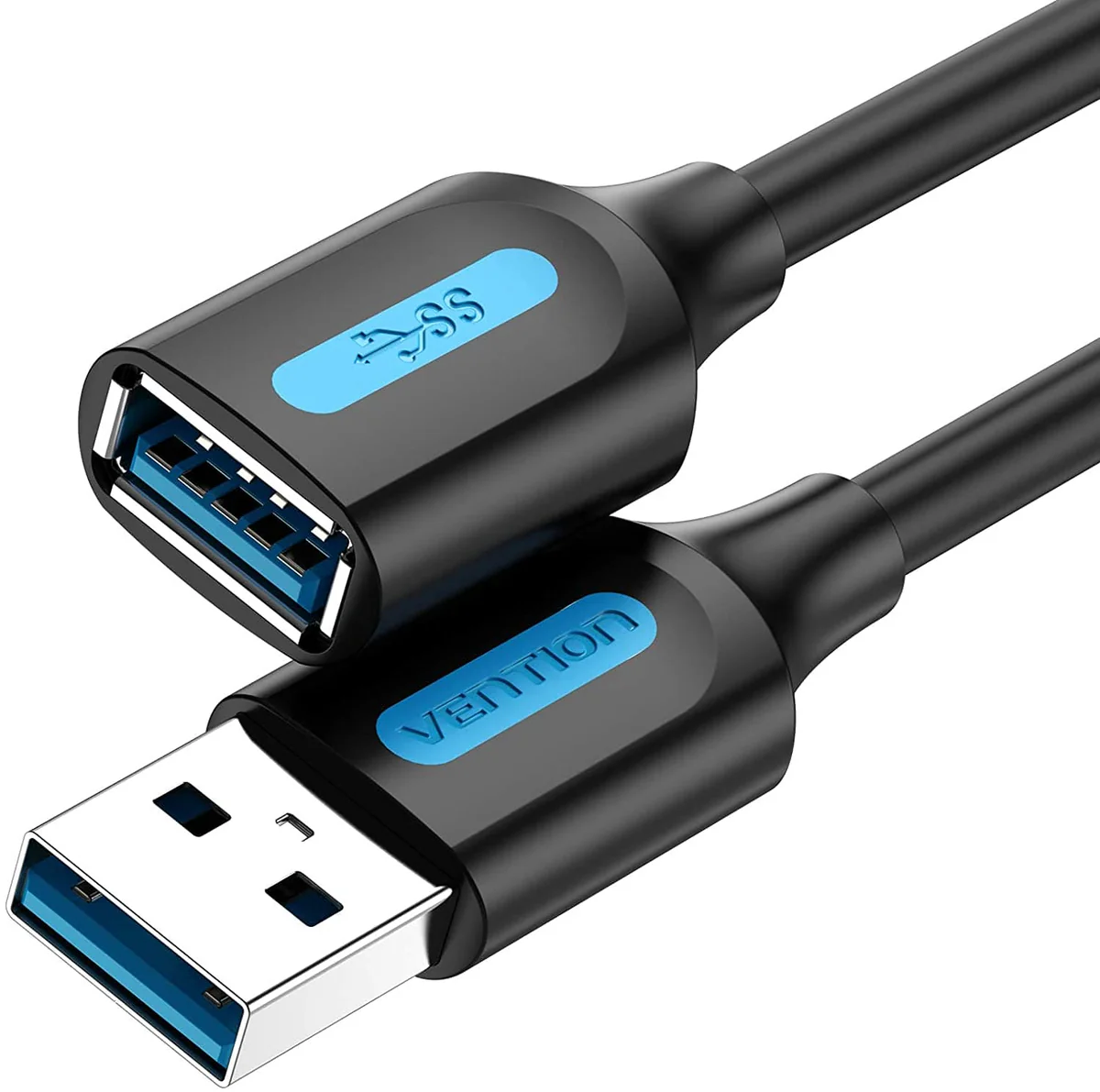 Vention USB 3.0 A Male to A Female Extension Cable 1.5M Black PVC Type